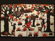 batik du Burtina-fasso illustrant la récolte du miel