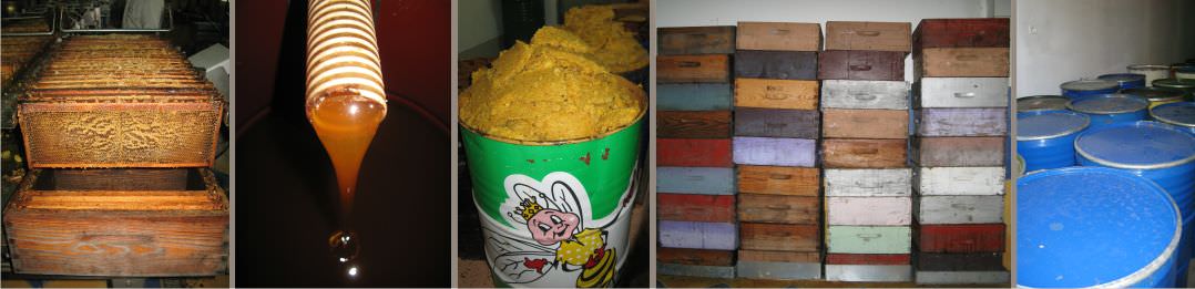 le miel, la cire, les hausses en fin d'extraction