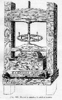 Gravure ancienne d'une presse