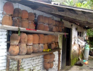 Un rucher familial traditionnel pour abeilles trigones